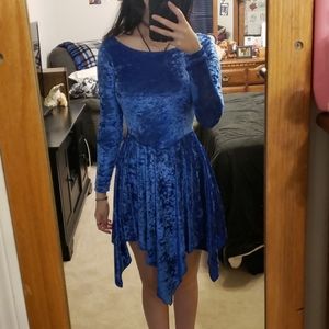 Blue velvet dress